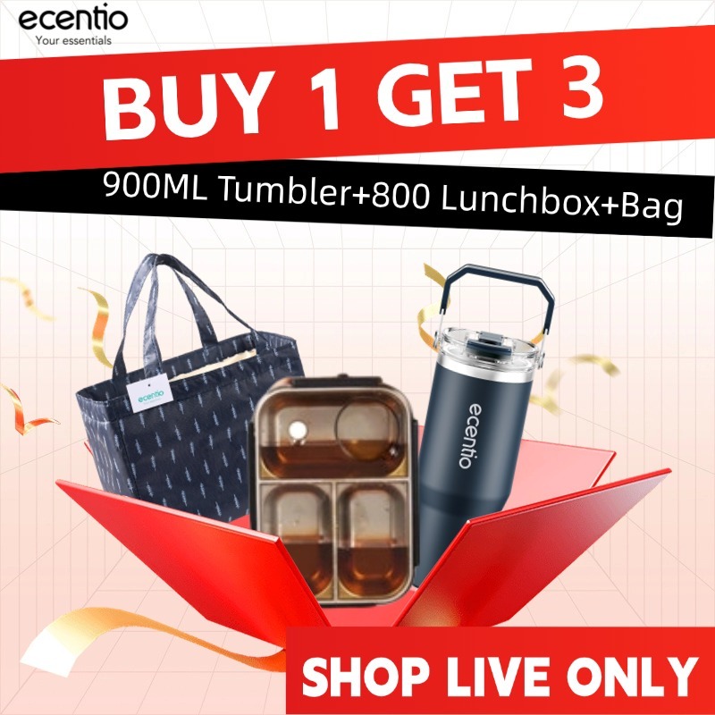 [Jan Limited Paket]ecentio tumbler Stainless 900ml Portable Thermos Botol minum besar tas tumbler ta