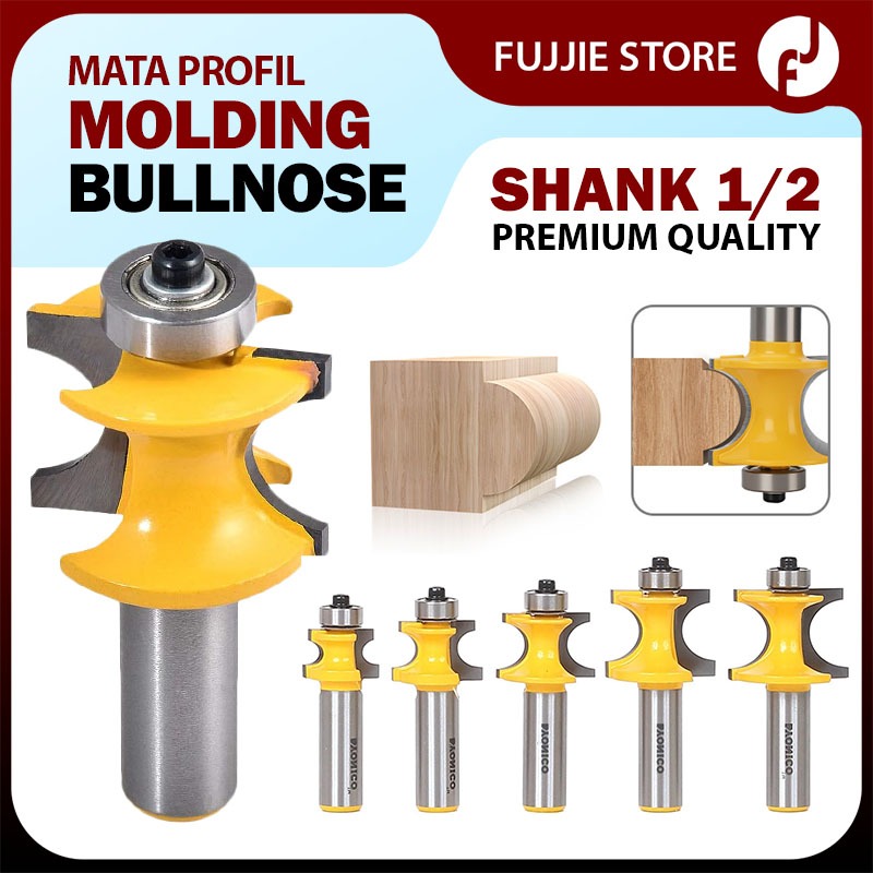 Mata Profil Molding Bullnose Setengah Lingkaran Shank 1/2 – Mata Router Trimmer Edging ½ Bulat