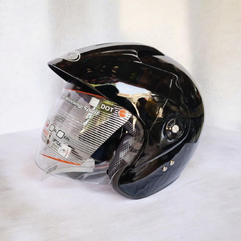 Helm Ink Klasik Cx-390 Batman Malangan Pria Wanita Warna Hitam Ukuran M L XL