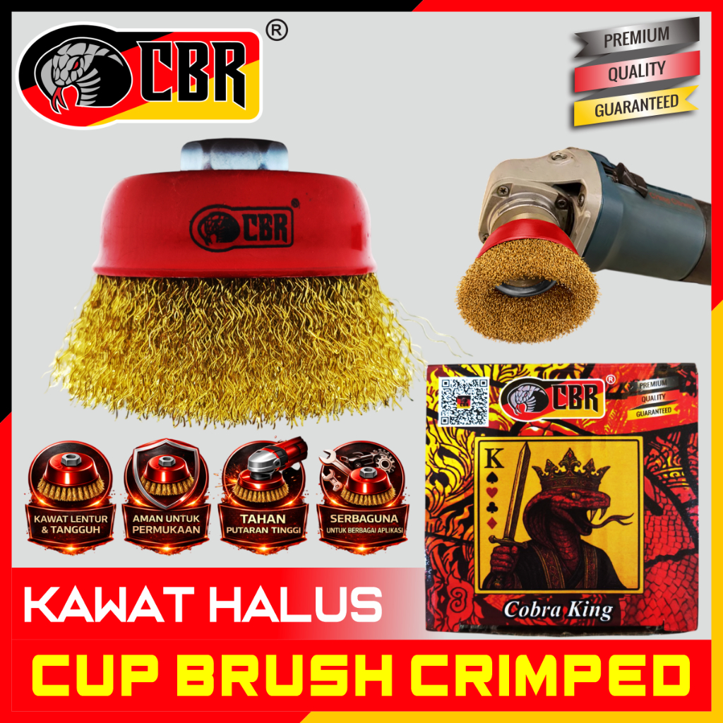CBR COBRA KING Cup Brush Halus / Cup Brush Crimped - Sikat Kawat Mangkok COBRA KING