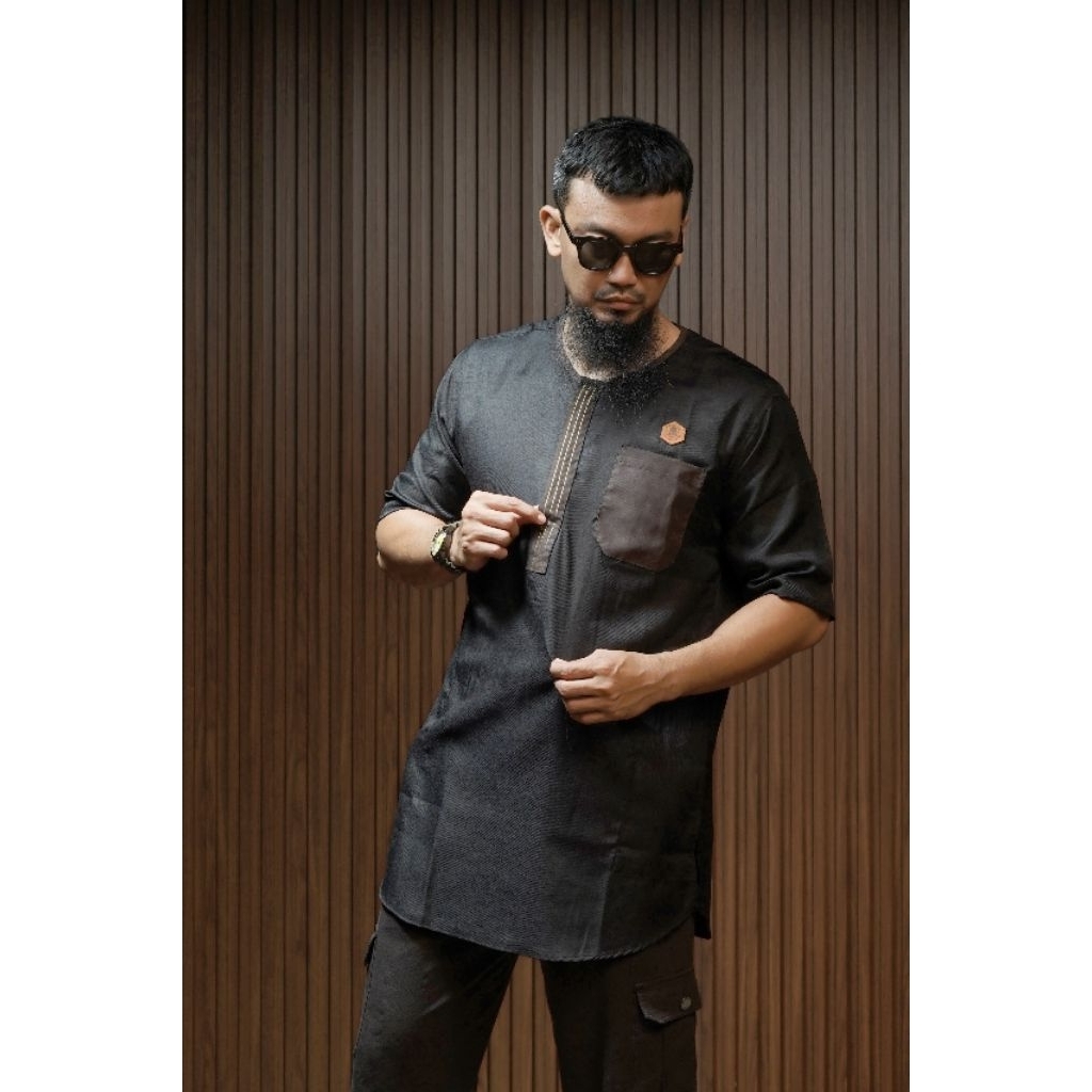 Kurta Lengan Pendek Merk Al Amwa Baju Muslim Pria