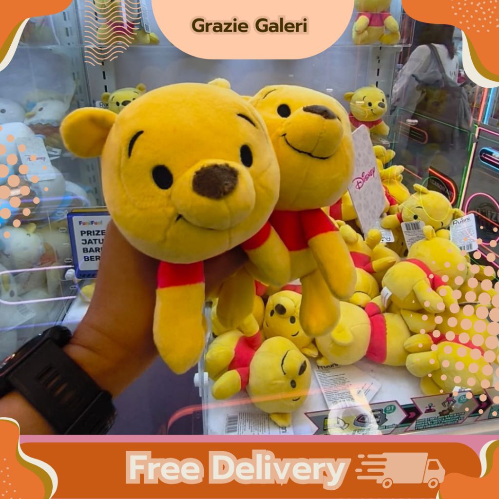 Boneka Winnie the Pooh Asli Lembut | Boneka Anak dan Kado Ulang Tahun | Ready Stock LICENSE DISNEY