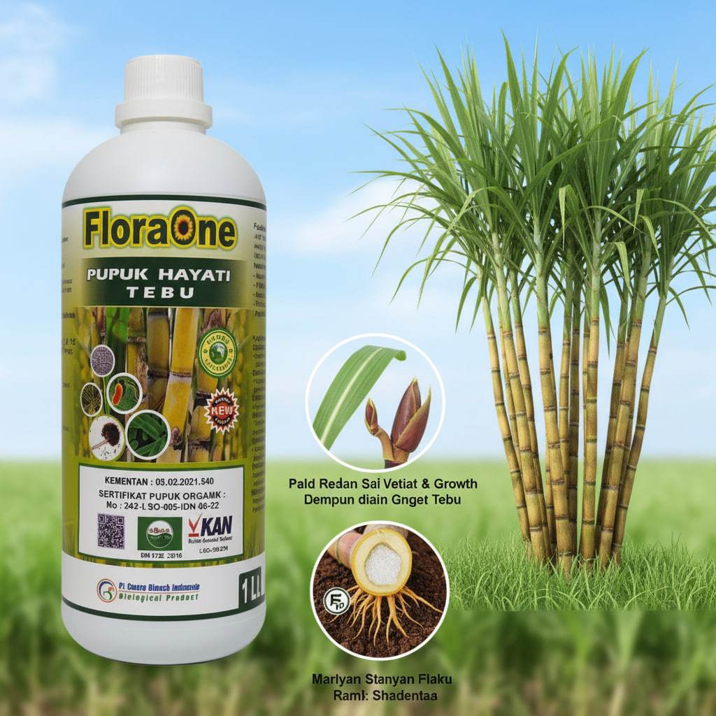 Pupuk Cair Tanaman Tabu, FloraOne Pupuk Hayati Penderas Nira Tebu, Obat Penyakit Pokahbung Tebu