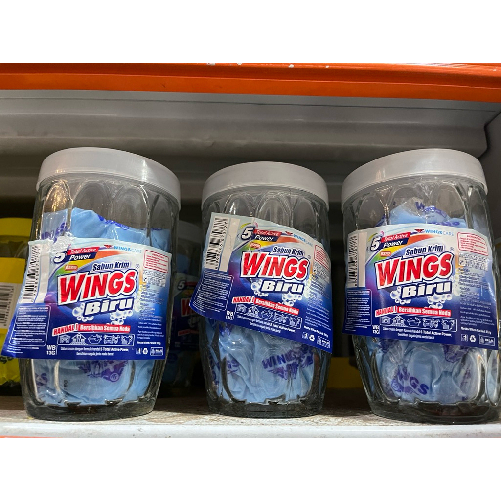 ( Gratis Gelas) Sabun Colek Wings Biru 332gr