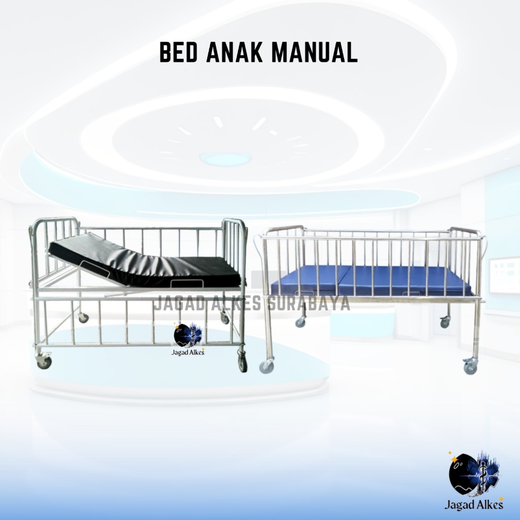 Bed Pasien Manual Anak 1 Engkol 1 Crank Rumah Sakit