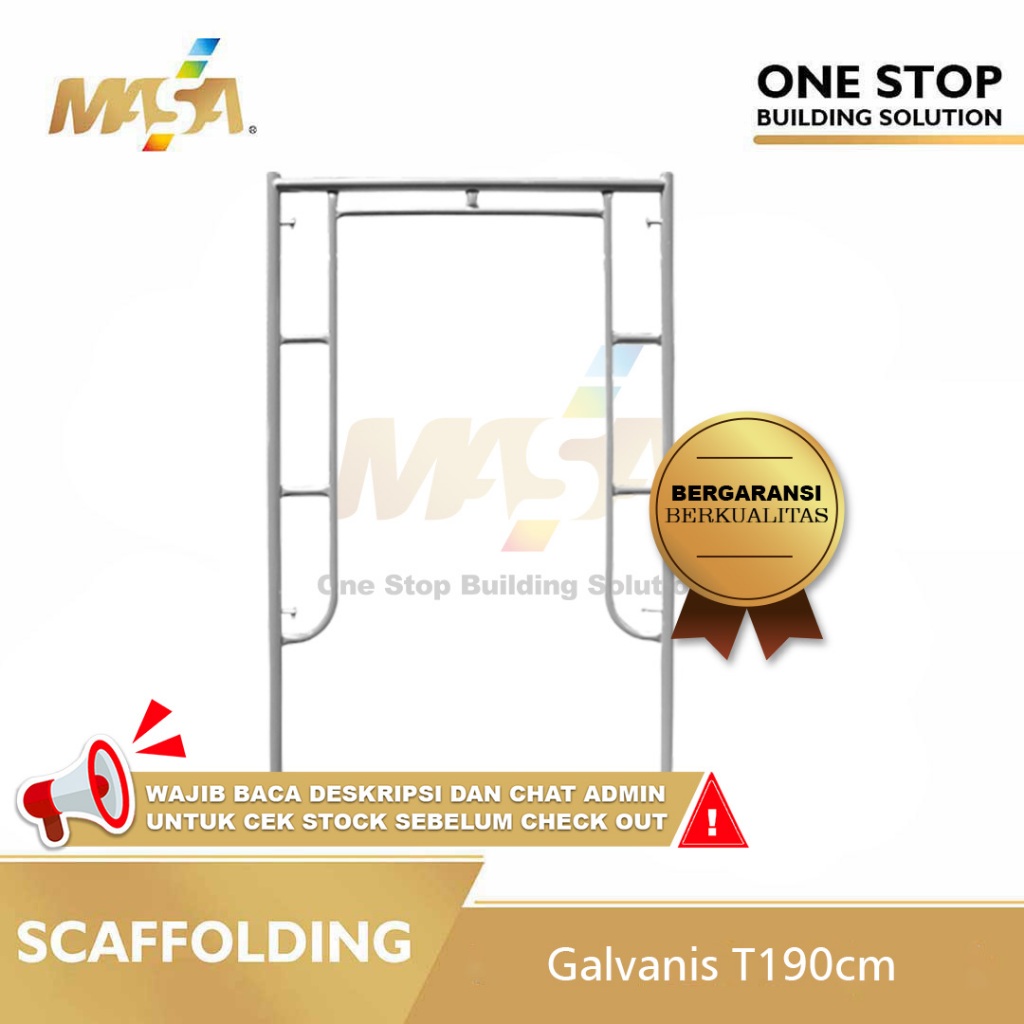MAIN FRAME GALVANIS STEGER PERANCAH T 190cm (FRAME ONLY) SCAFFOLDING
