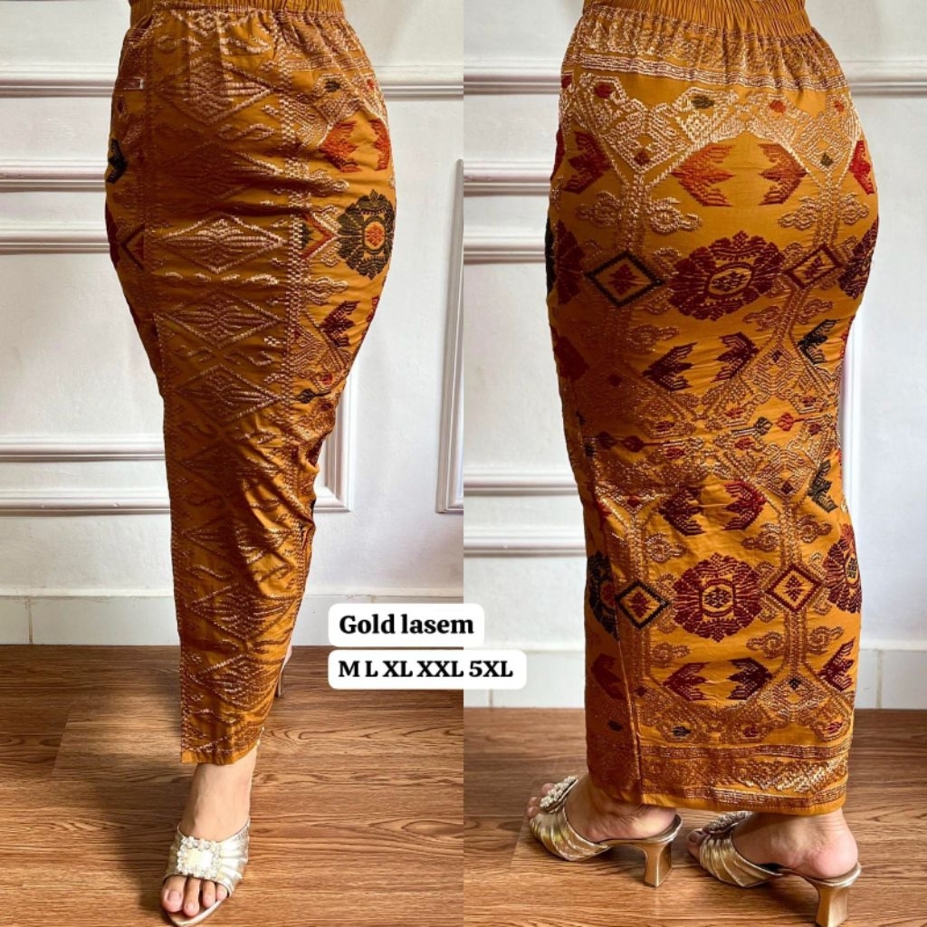 Kamen Jadi Lasem Bordir bahan katun strait motif etnik Bali seragam kebaya wanita Bali jumbo