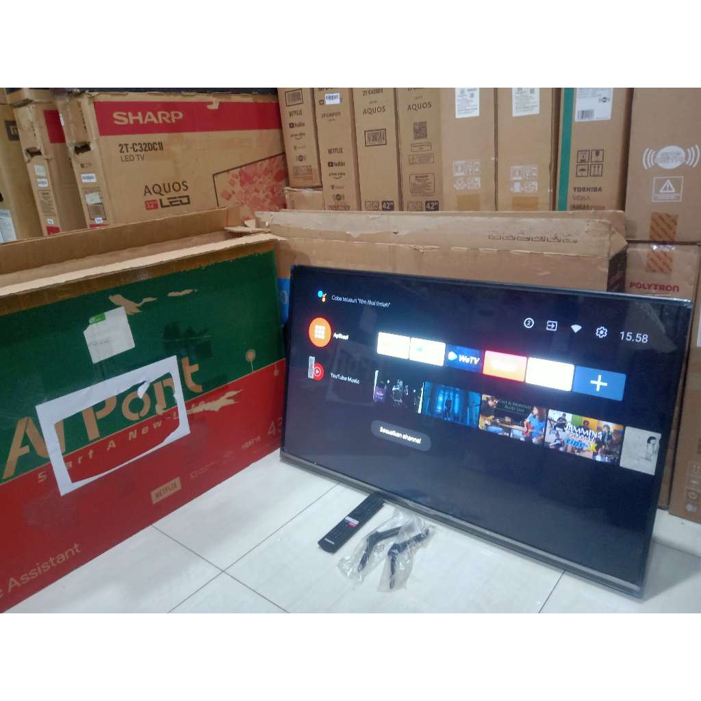 TV LED Changhong 43 inci FHD Android TV Youtube Digital TV Kondisi bekas pemakaian 1940F