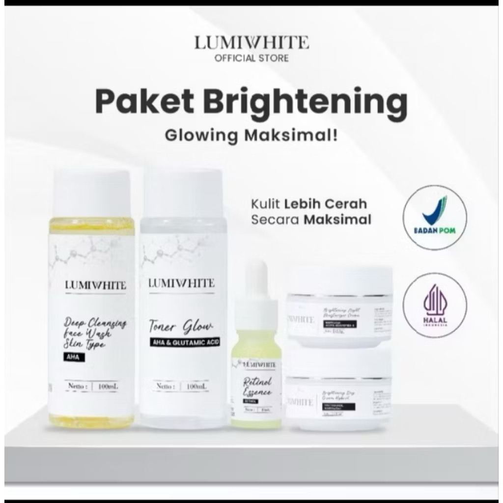LUMIWHITE - Paket Brightening + pouch set skincare