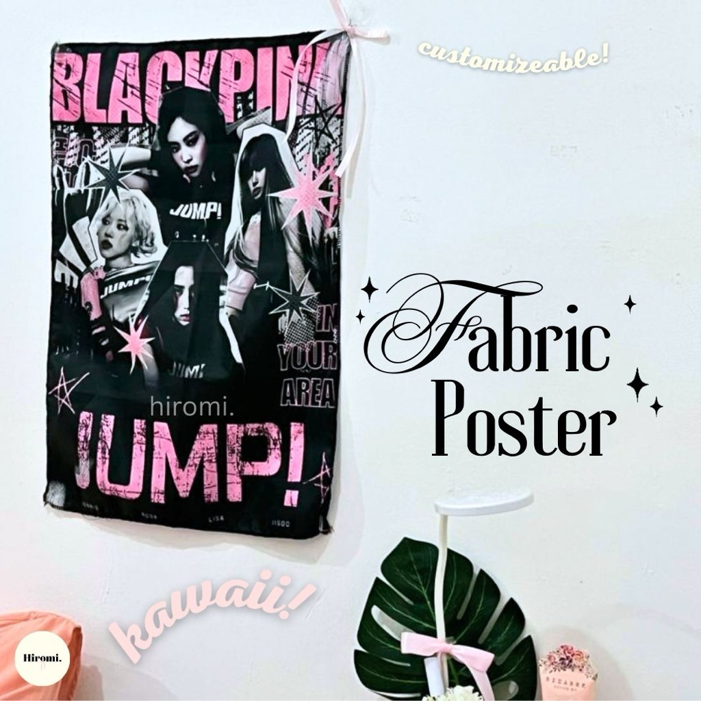 (PRE-ORDER, BISA CUSTOM) Poster Kain Poster Blackpink Kpop / Fabric Poster Aesthetic Pastel Tapestry