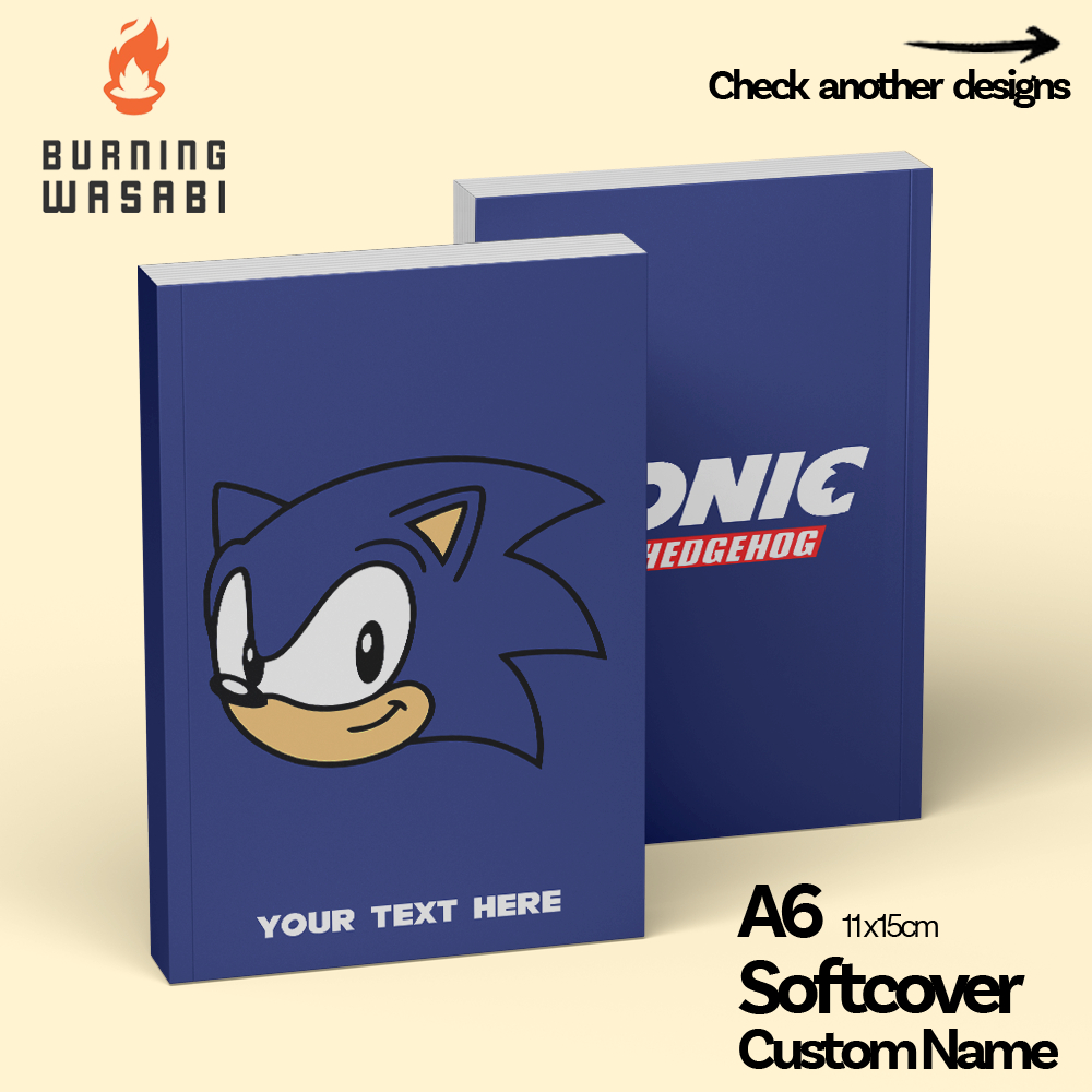 Buku Saku Pocket Notebook Sonic The Hedgehog Softcover Custom Nama Jurnal Diary Agenda Planner A6 Po