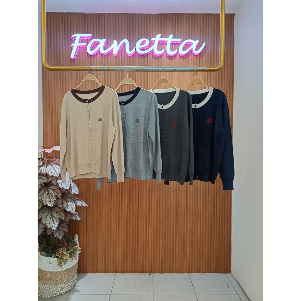 [Fanetta Fashion] Cardigan Rajut wanita Knit Miu miu