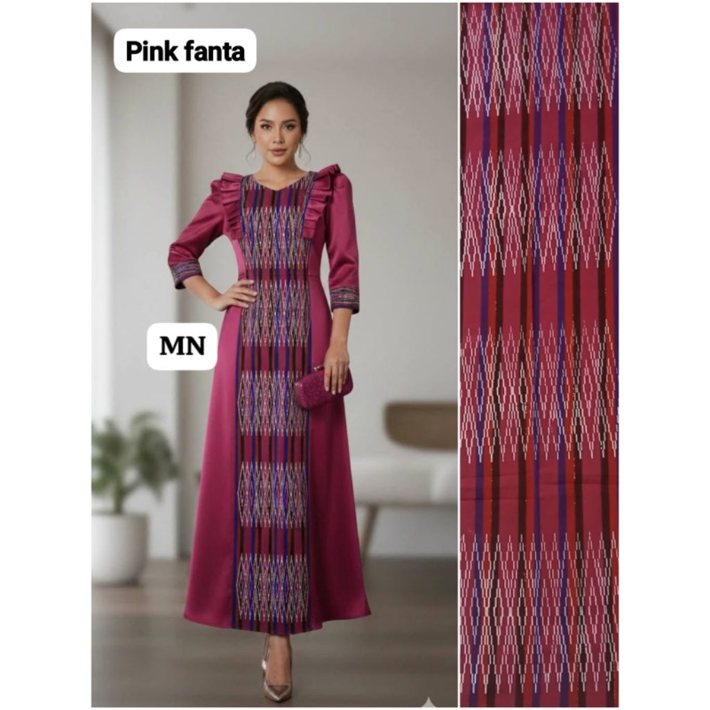 Miss Nauli | Long Dress Etnik Batik Batak Premium  | Dress Ulos Modern Pesta Batak