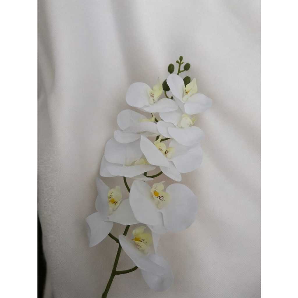 bunga anggrek bulan putih artificial tinggi 100 cm dekorasi tanaman hias