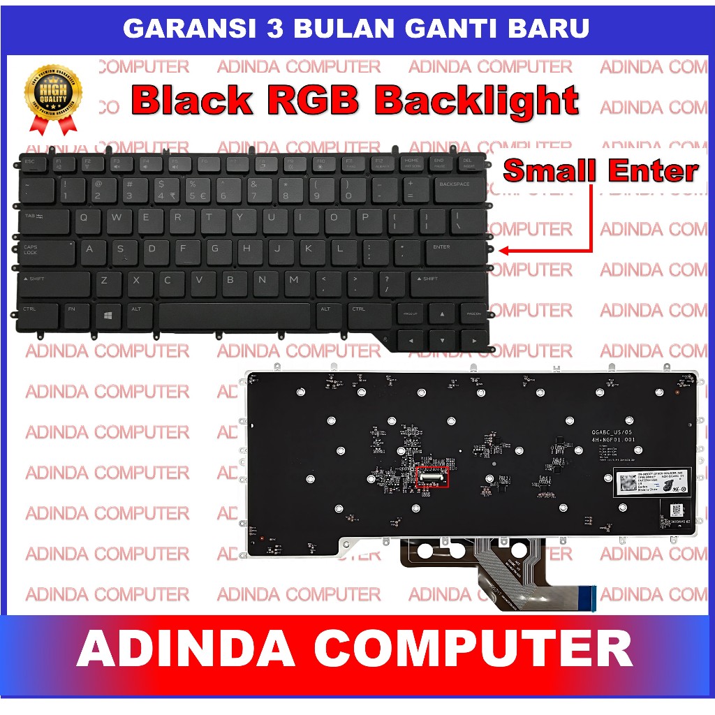 Keyboard Dell Alienware M15 R2 R3 R4 Black RGB Backlight