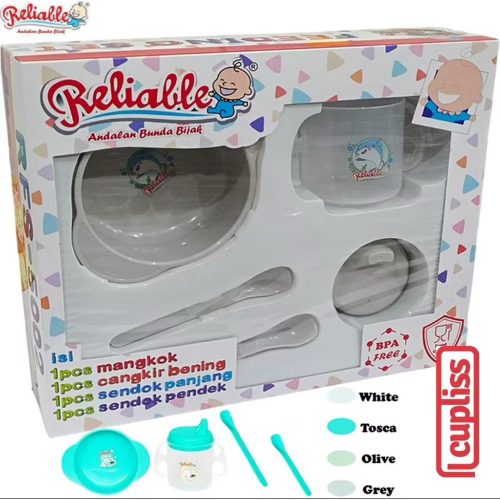 Reliable Feeding Set Mangkok Tempat Makan Kecil Bayi Kemasan Box 5002
