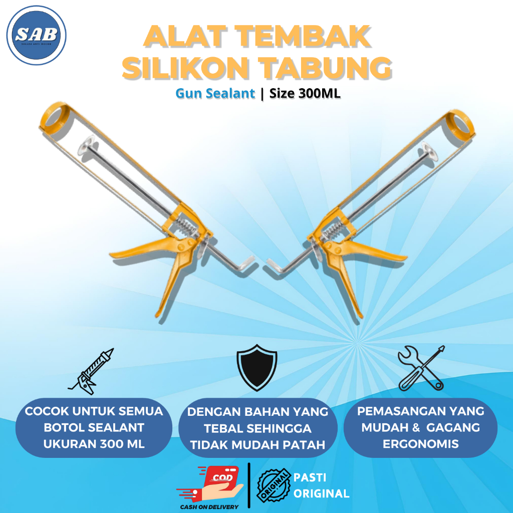 Alat Tembak Silicone Sealant Tabung Caulking Gun Silikon Simple Praktis & Kuat