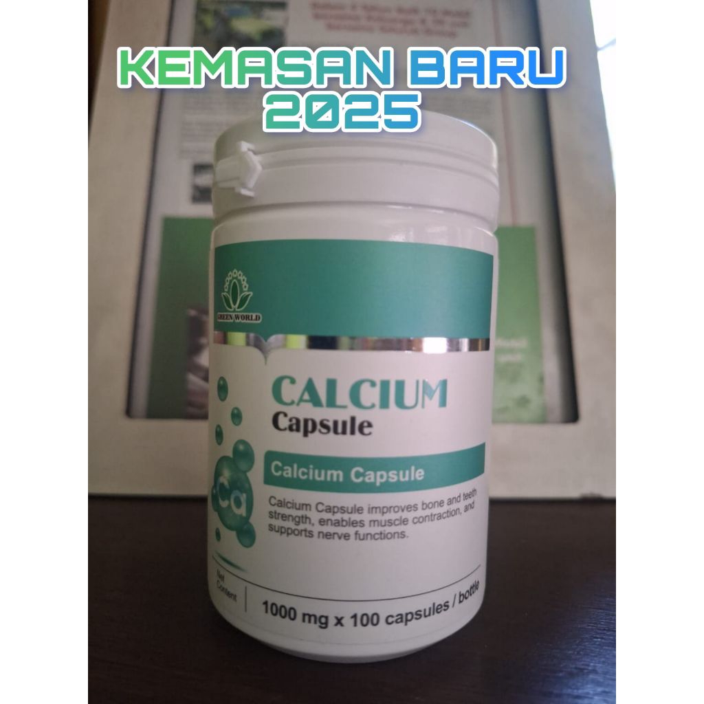 CALCIUM CAPSULE GREEN WORLD (HERBAL SAKIT SENDI, RADANG TULANG, REMATIK, KEROPOS TULANG, PENGAPURAN 