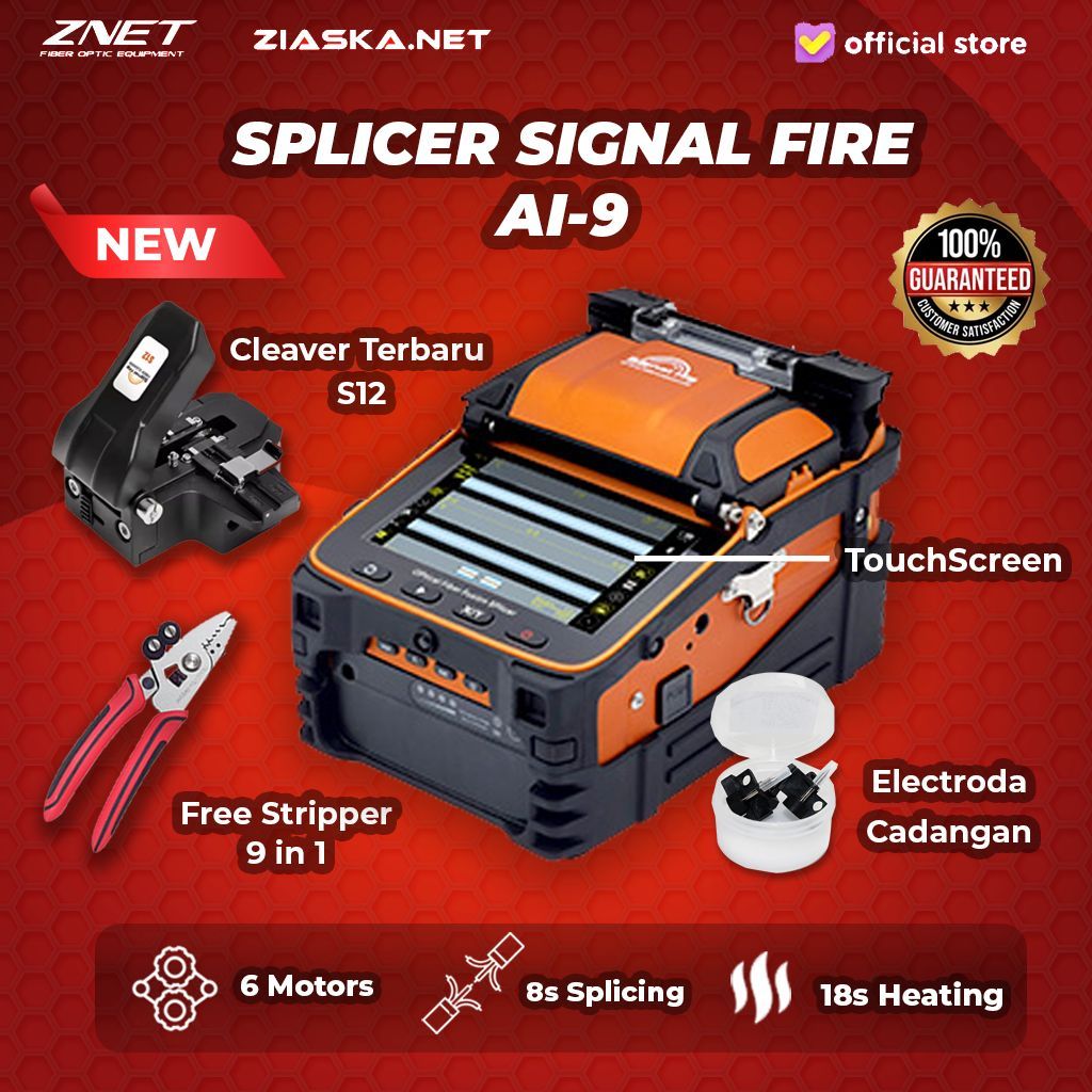 SPLICER AI9 SPLICING FIBER OPTIC FFTH FIBER FUSION AI9 DENGAN 6 MOTOR