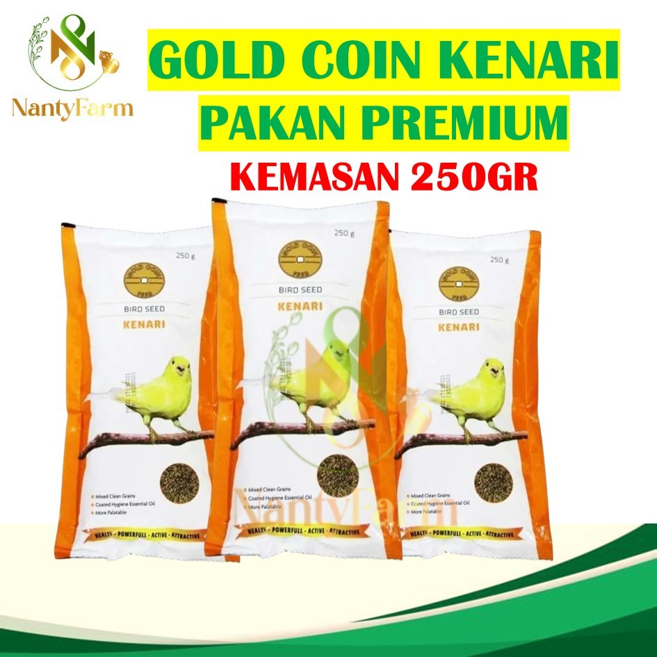 Gold Coin Kenari 250Gr Pakan Kenari GOLD COIN KENARI Gacor Biji Kenari