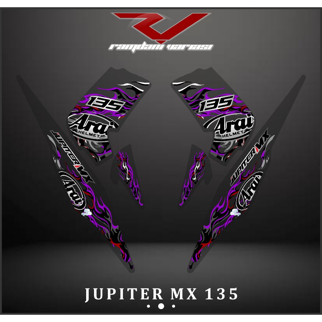 STRIPING TRANSPARAN JUPITER MX 135/STIKER MX OLD/MX LAMA/STRIPING STIKER MX 135 LAMA MTF ARAI KEREN