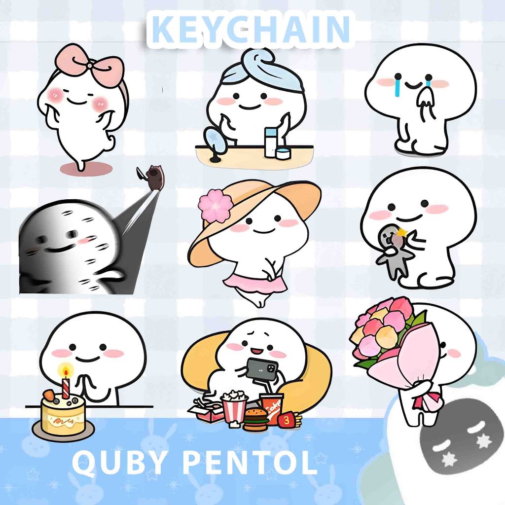 Ganci / Gantungan Kunci Akrilik QUBY PENTOL (40 VARIASI)