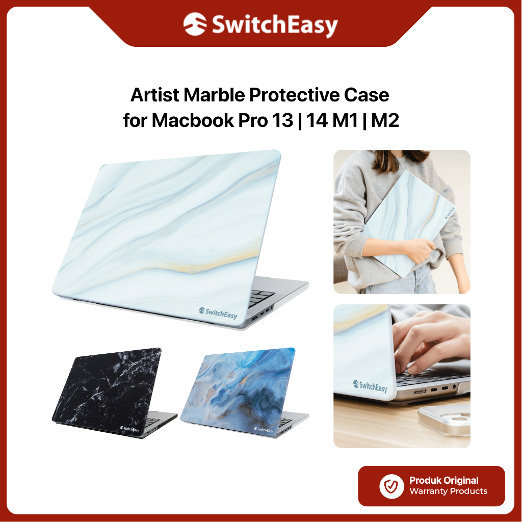 SWITCHEASY Macbook Pro 13 - 14 Inch 2021 SWITCHEASY Marble Ultra Slim Artist Thin Protective Cover C