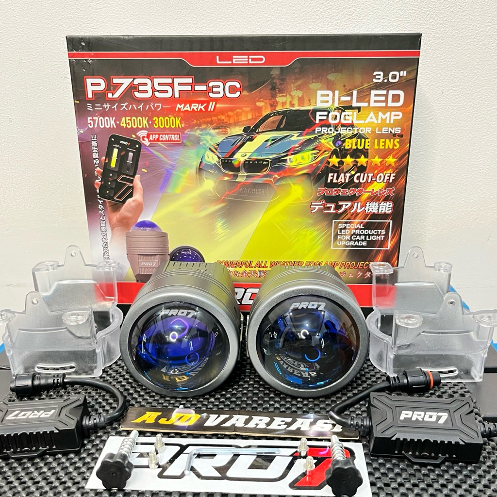 PRO7 P.735F-3C APP CONTROL MARK II 2FOGLAMP 3 INCH BLUE LENS FOGLAMP MOBIL LAMPU KABUT