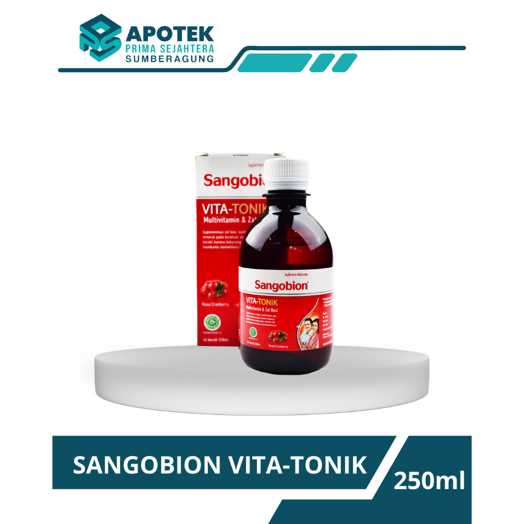 Sangobion Sirup VITATONIK 250mL penambah darah/zat besi/anemia anak dan dewasa Vita Tonik