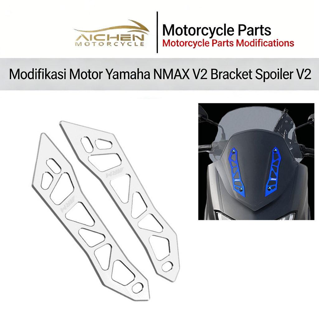 Garnish Windshield ADV 150 Silver ARM Yamaha N-MAX New TURBO | Full CNC Silver Motor Modifikasi