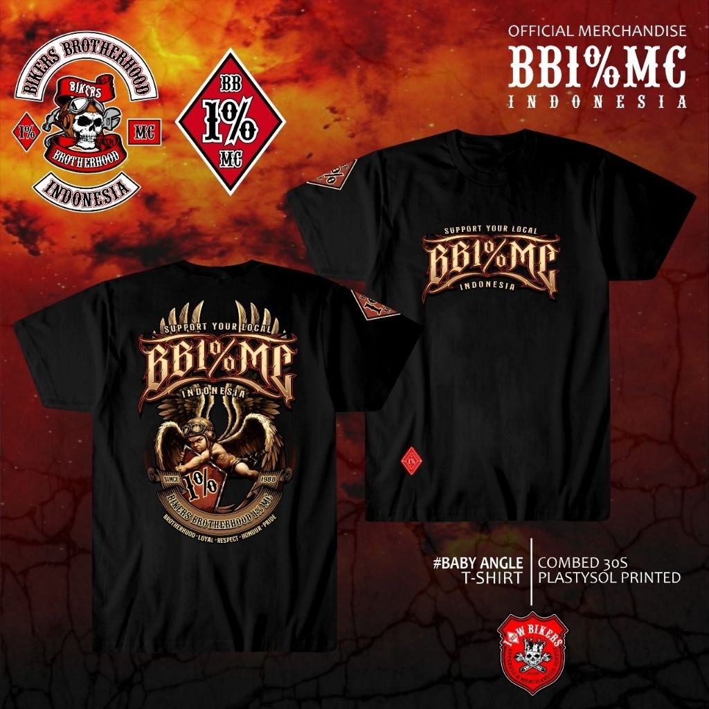 Tshirt Bikers Brotherhood 1% MC Tangan Pendek