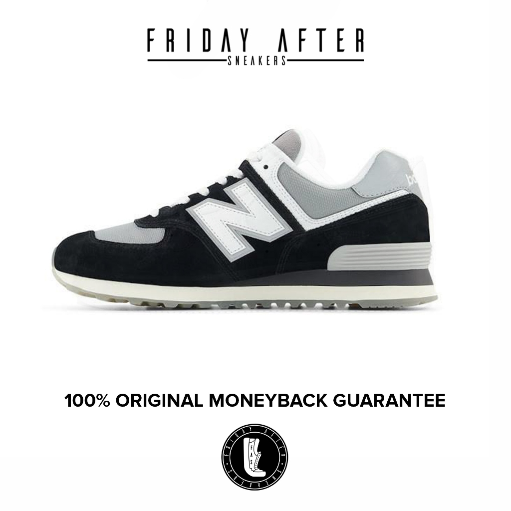 Sepatu Sneakers Pria New Balance 574 U574PBB Black White Original Resmi