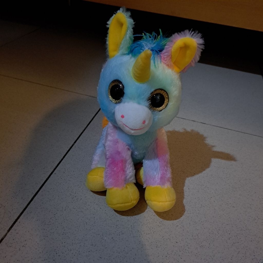 Colorful Rainbow Unicorn Doll-Boneka Anak Kuda Poni Unicorn Mr DIY