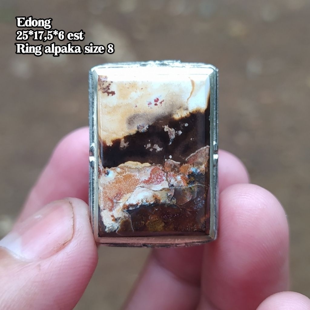 (BISA COD) Cincin Batu Akik Pancawarna Garut Edong Asli