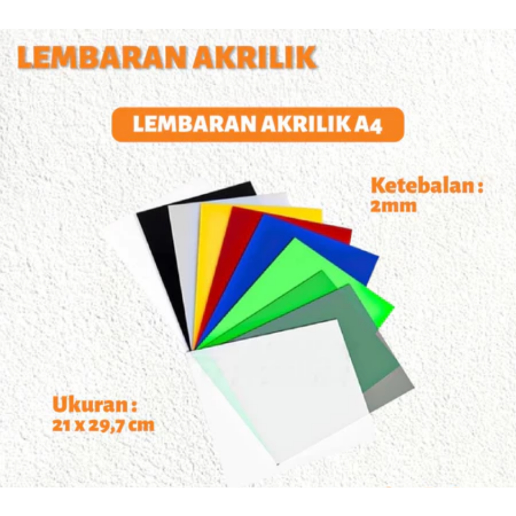 Akrilik Warna A4 Akrilik Potongan A4 Berbagai Warna Acrylic Sheet Lembaran Akrilik Clear Hitam Putih