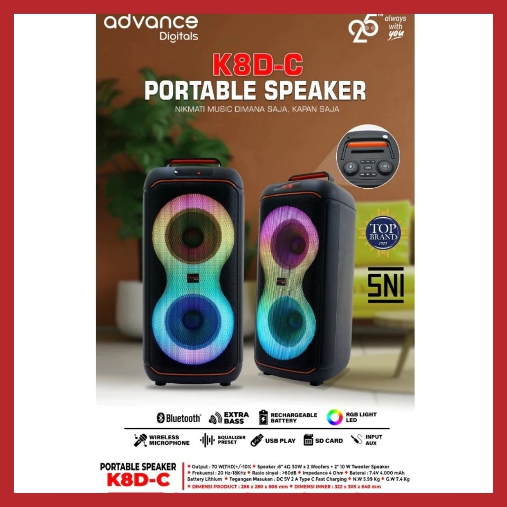 ADVANCE K-8DC SPEAKER FREE 1 MIC