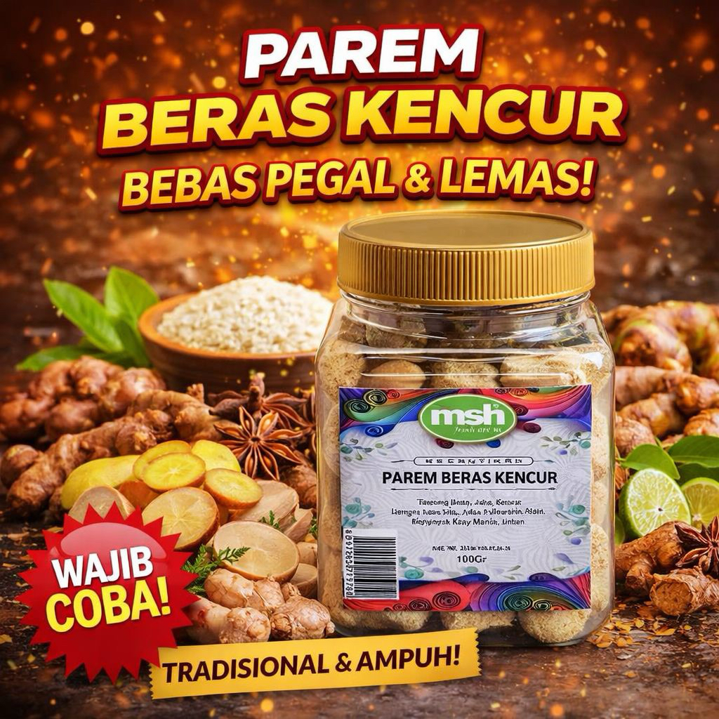 MSH Parem Beras Kencur Premium 100g , Parem Tradisional Hangat Dibadan , Parem Beras Kencur Asli