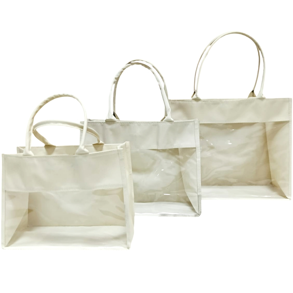 Tas Kanvas Mika Transparant Goodie Bag Parsel Hampers Bingkisan Hadiah Gift Kado Souvenir Parcel Leb