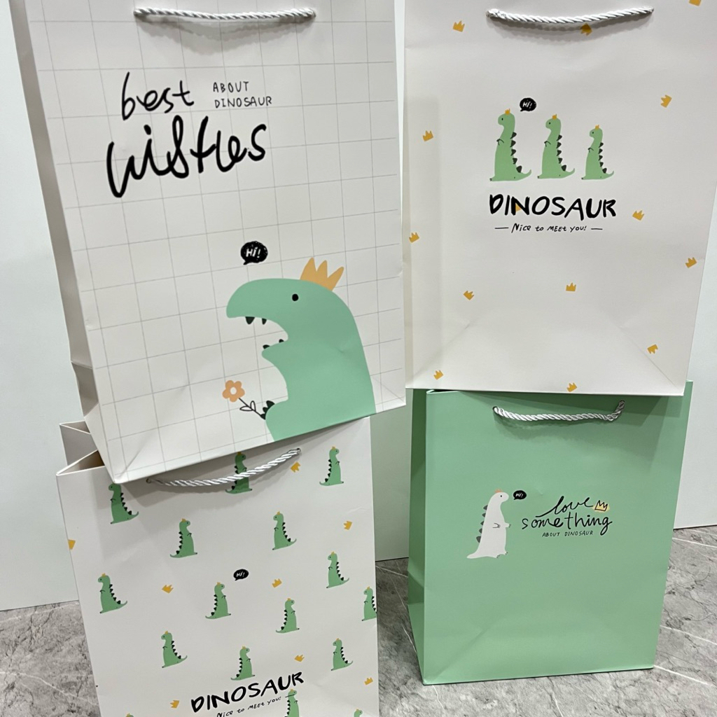 Paper Bag Tebal / Paper Bag Dinosaurus / Tas Kado Trex / Tas Kertas Unik / Tas Jinjing Anak
