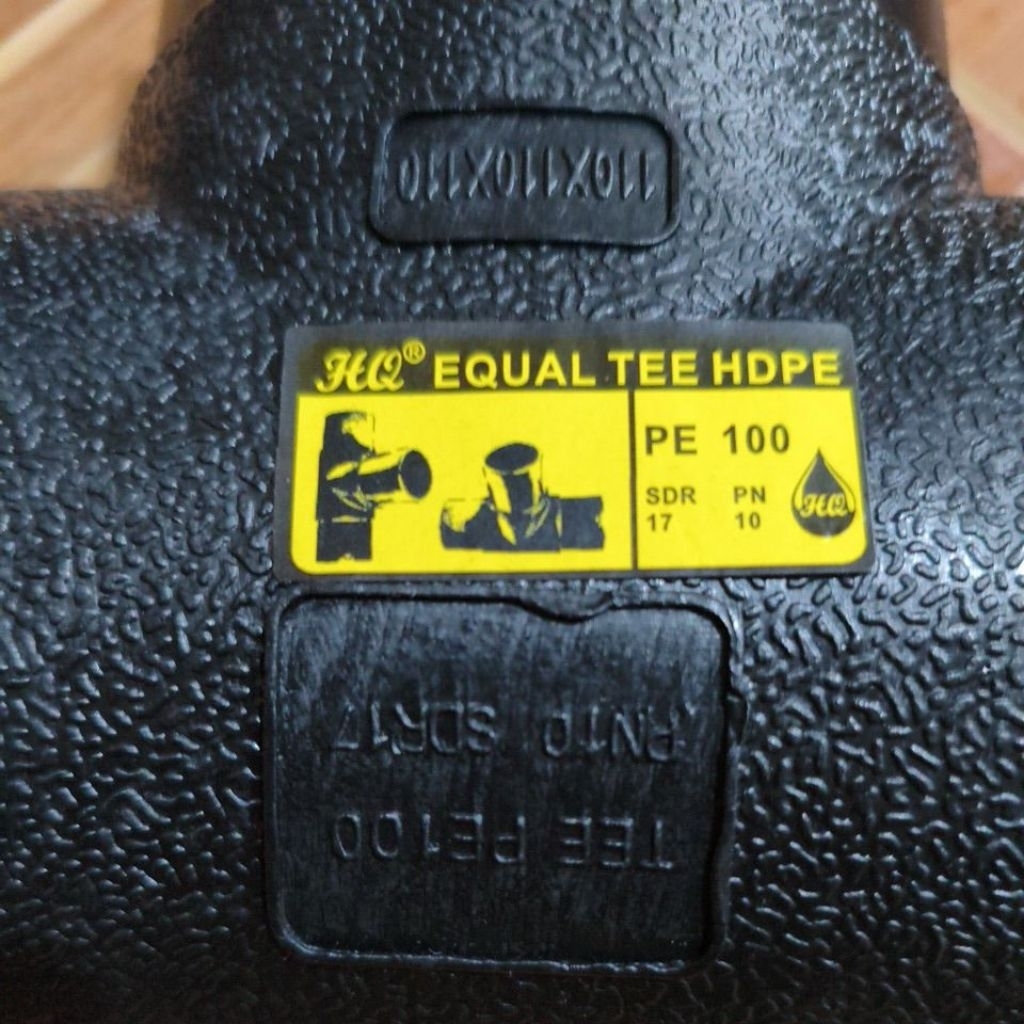 TEE HDPE 4" PN10 ELBOW T HDPE 4" PN10
