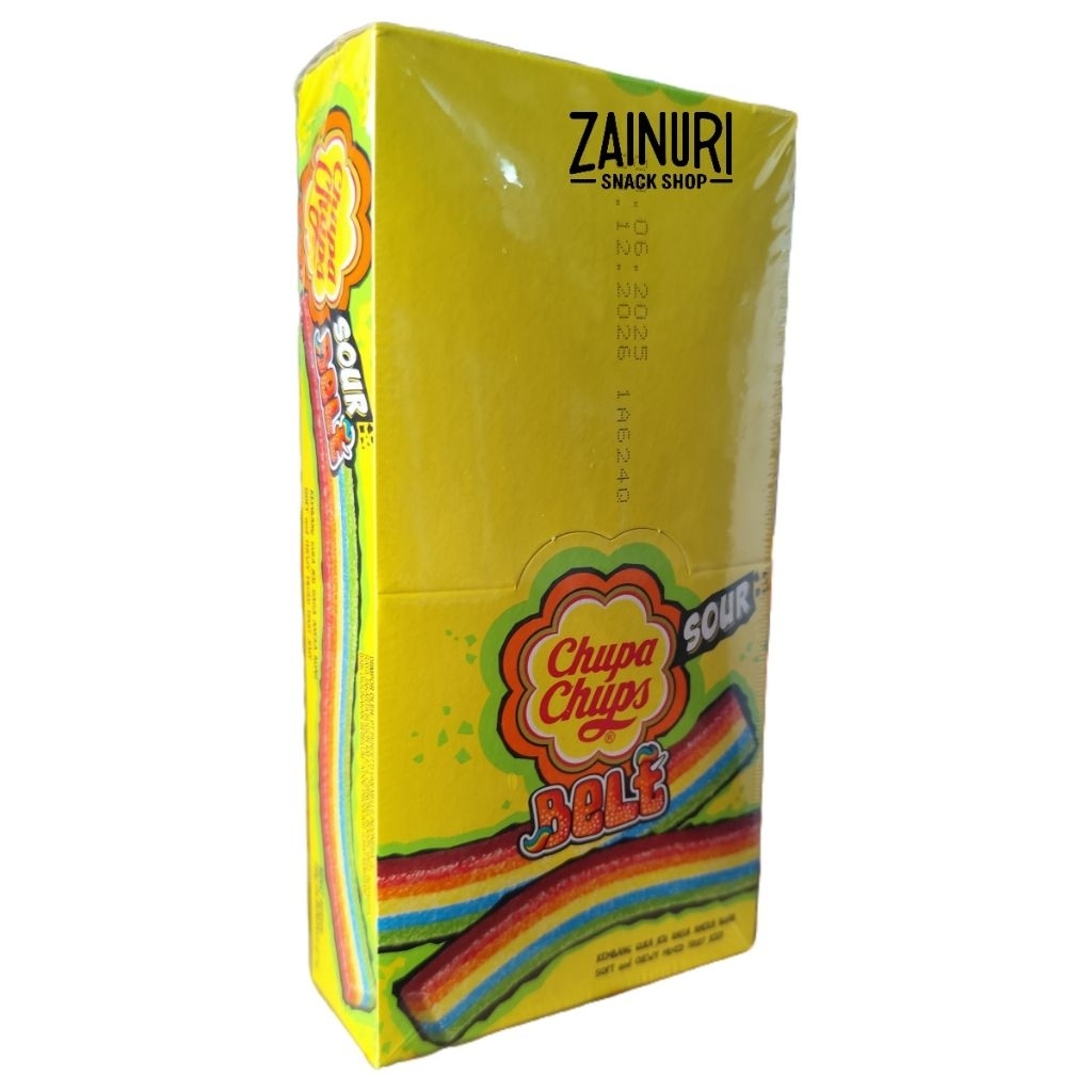 Chupa Chups Belt Sour Rainbow Jelly 7gr – Permen Jelly Asam Pelangi | 1 Box Isi 24 Pcs