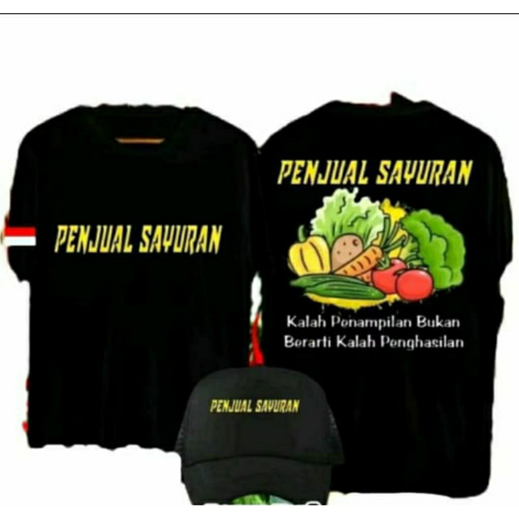 KAOS BONUS TOPI PENJUAL SAYURAN BISA COD