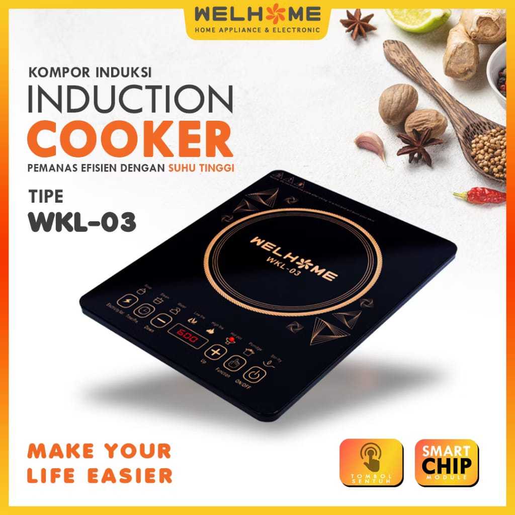 Welhome Kompor induksi cooker pemanas efisien dengan suhu tinggi WKL - 01/02/03 - TERMURAH