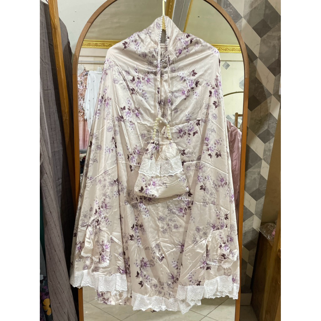 mukena silky premium / mukena silky motif / mukena silky berlengan / mukena  travel