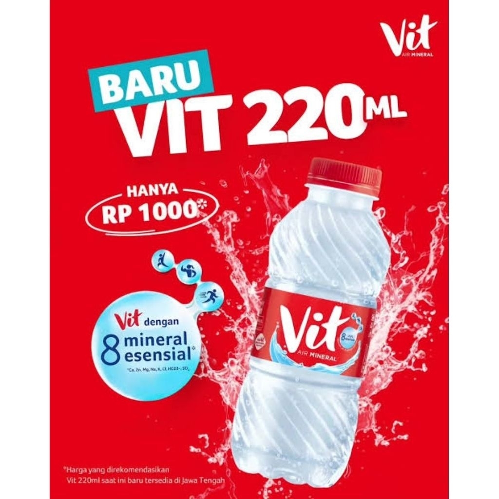 VIT Botol 220ML - 1 DUS ISI 24 Botol Per Dus