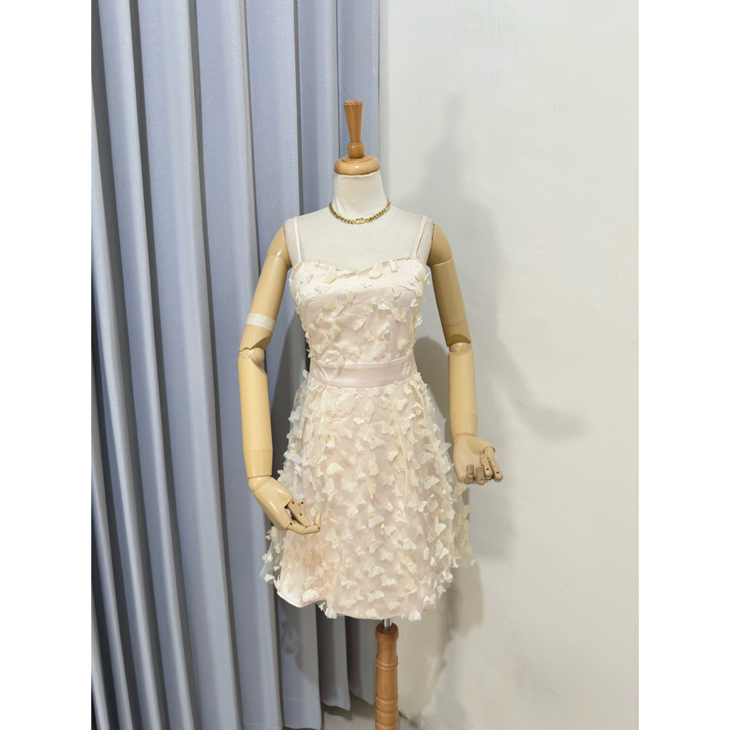 BN236 Creme 3D kupu2 dress