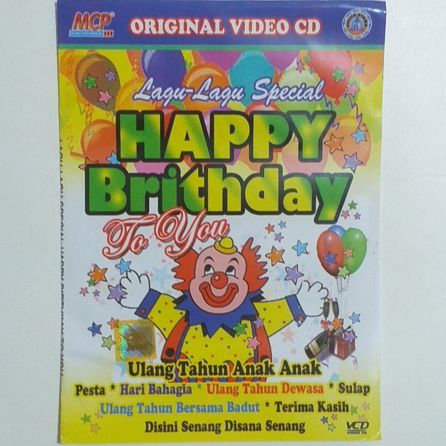 Kaset VCD Lagu Anak Selamat Ulang Tahun Happy Birthday to You Original Selamat Ultah