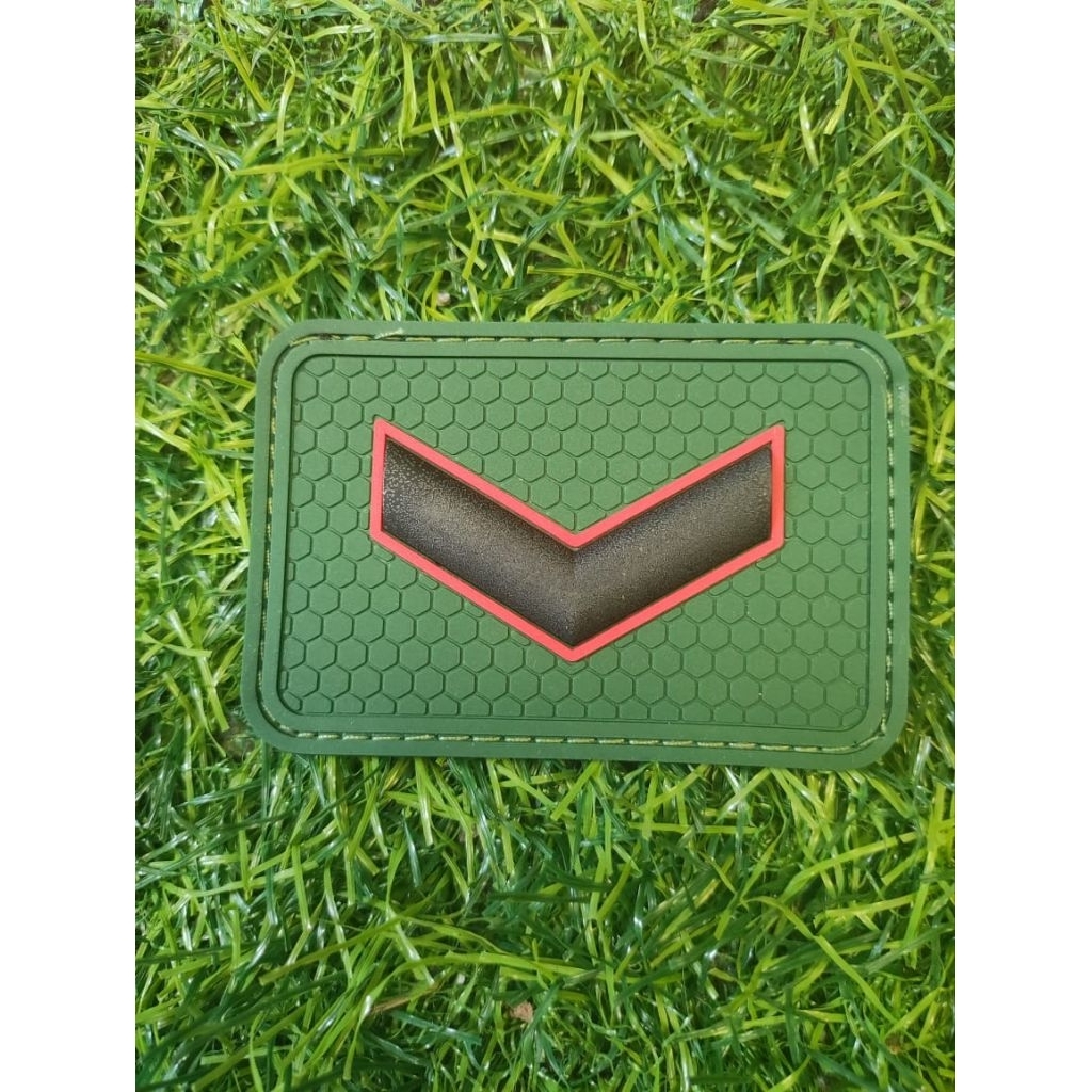 Patch Rubber Pangkat Serda List Merah 3D
