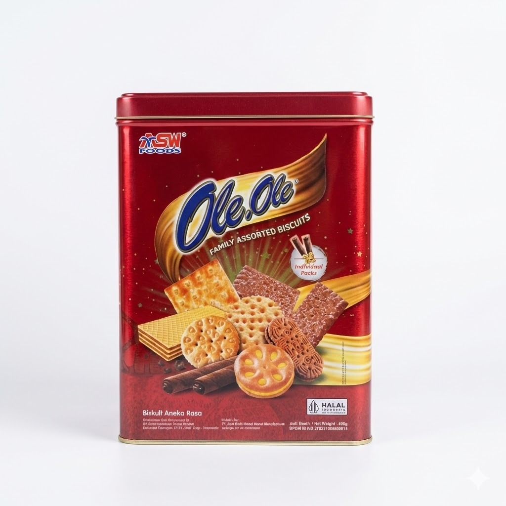 ASW Ole Ole Family Assorted Biscuits kaleng 600gr Promo Lebaran 2026