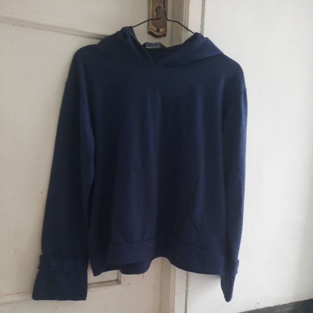 [link co]outer/sweater/hoodie wanita biru navy dongker